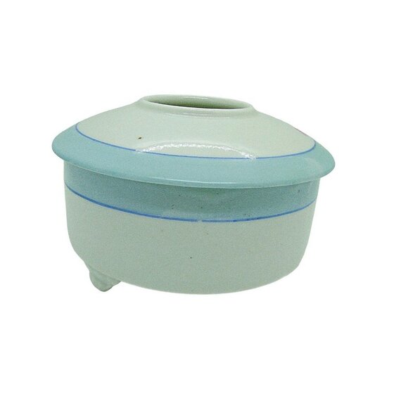 Vintage Hair Receiver Trinket Dish Floral Porcelain Hand Painted Footed w/ Lid - Picture 2 of 12